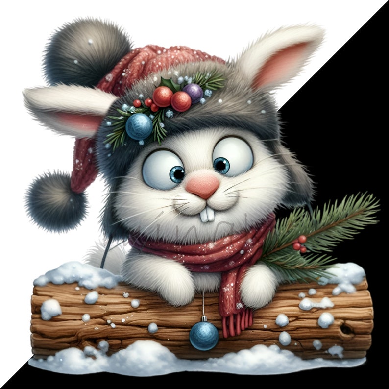 14 PNG Winter Bunny PNG – Christmas Rabbit Clipart – Cute Holiday ...