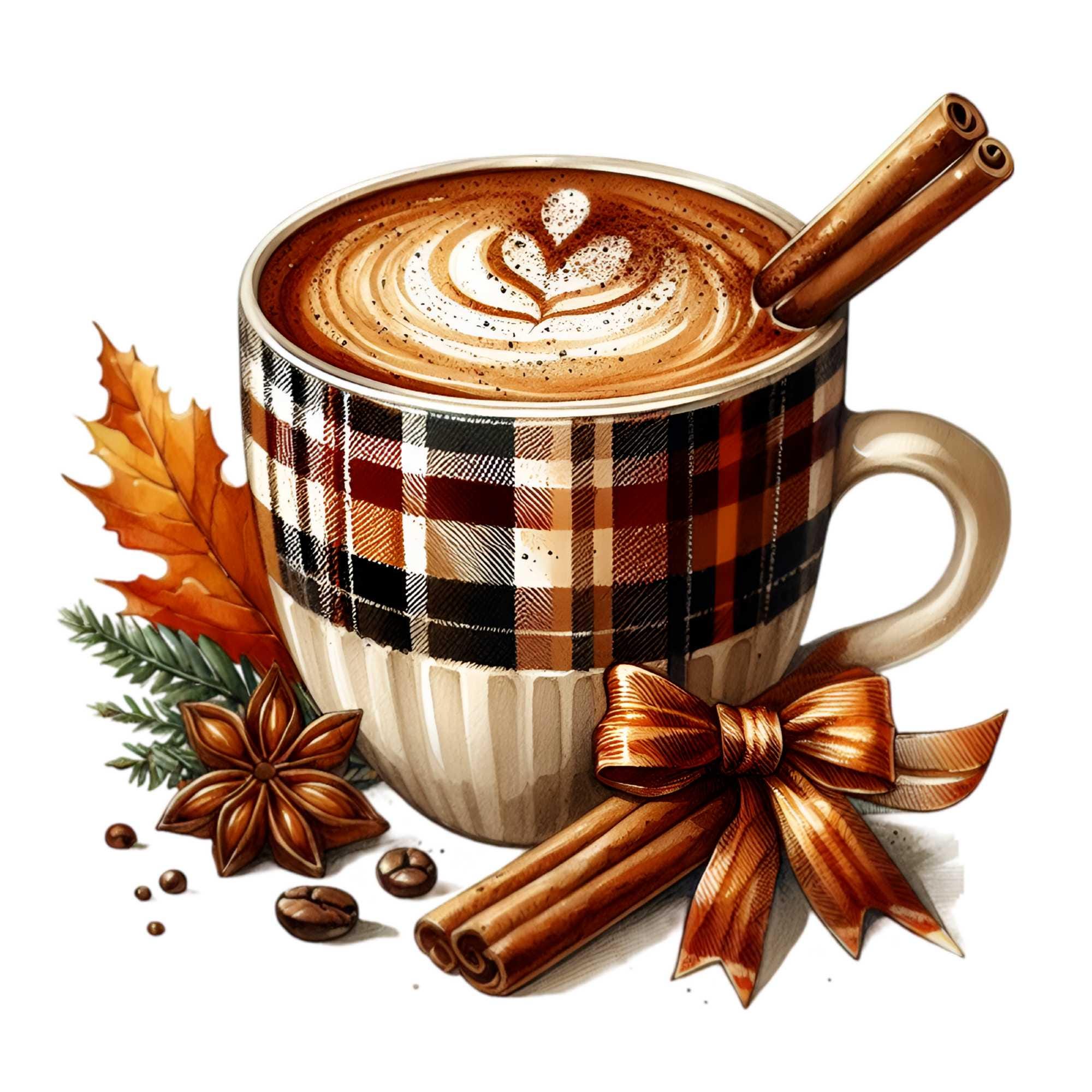15 PNG Pumpkin Latte Autumn Coffee Cup Clipart, Fall Sublimation - Etsy