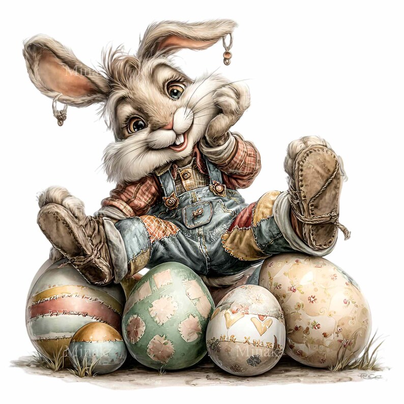 15 PNG Easter Rabbit – Cute Bunny Clipart With Eggs, Spring Nursery ...