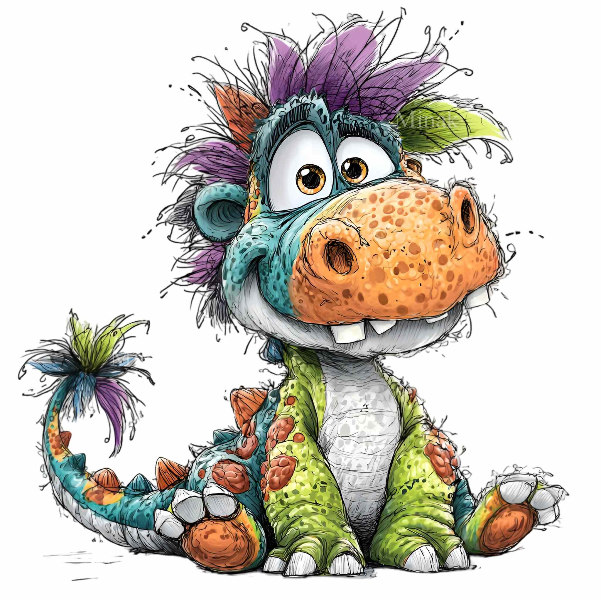 16 PNG Cute Rainbow Dino – Colorful Dinosaur PNG Clipart – Fun Cartoon ...