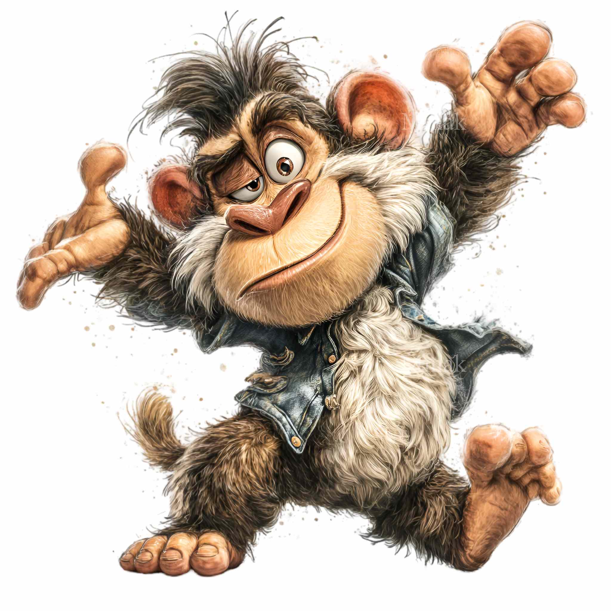 15 PNG 猿のクリップアート – 面白い漫画動物 PNG – 子供の誕生日の招待状、保育園の壁の装飾、パーティー用品のためのかわいいジャングルの猿のアート  - Etsy 日本, image size:2048x2048