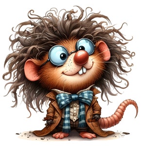 Divertido bebé topo 12 PNG Niños lindos Jardín de infancia Dibujos animados Ilustración Imágenes Prediseñadas, Creación de tarjetas, Sublimación, Regalo, Diario basura
