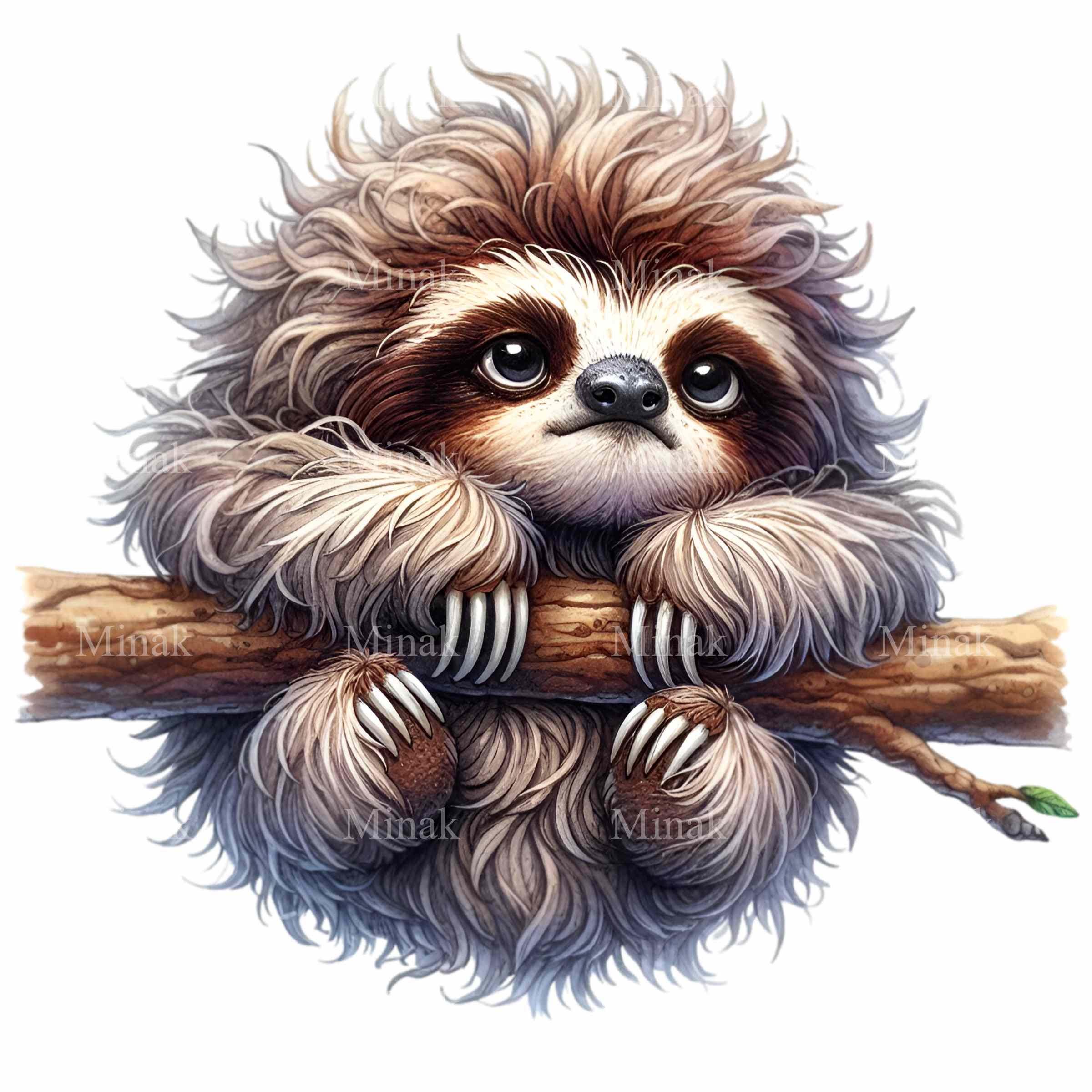 Grumpy Slothh 12 PNG Grumpy Sloth Clipart Coffee Mug Tired Animal Graphic - Etsy