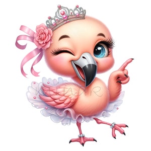 Flamingo Clipart PNG, 12 Pink Baby Dancer, Dance Watercolor, Party ...