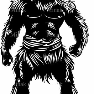 6 SVG Guerrero oso tribal SVG – Silueta de hombre oso musculoso – Clipart de bestia mítica para tatuajes, manualidades con Cricut y proyectos de fantasía