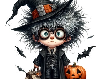 15 PNG Goth Witch Halloween Pumpkin Bat Spooky Clipart