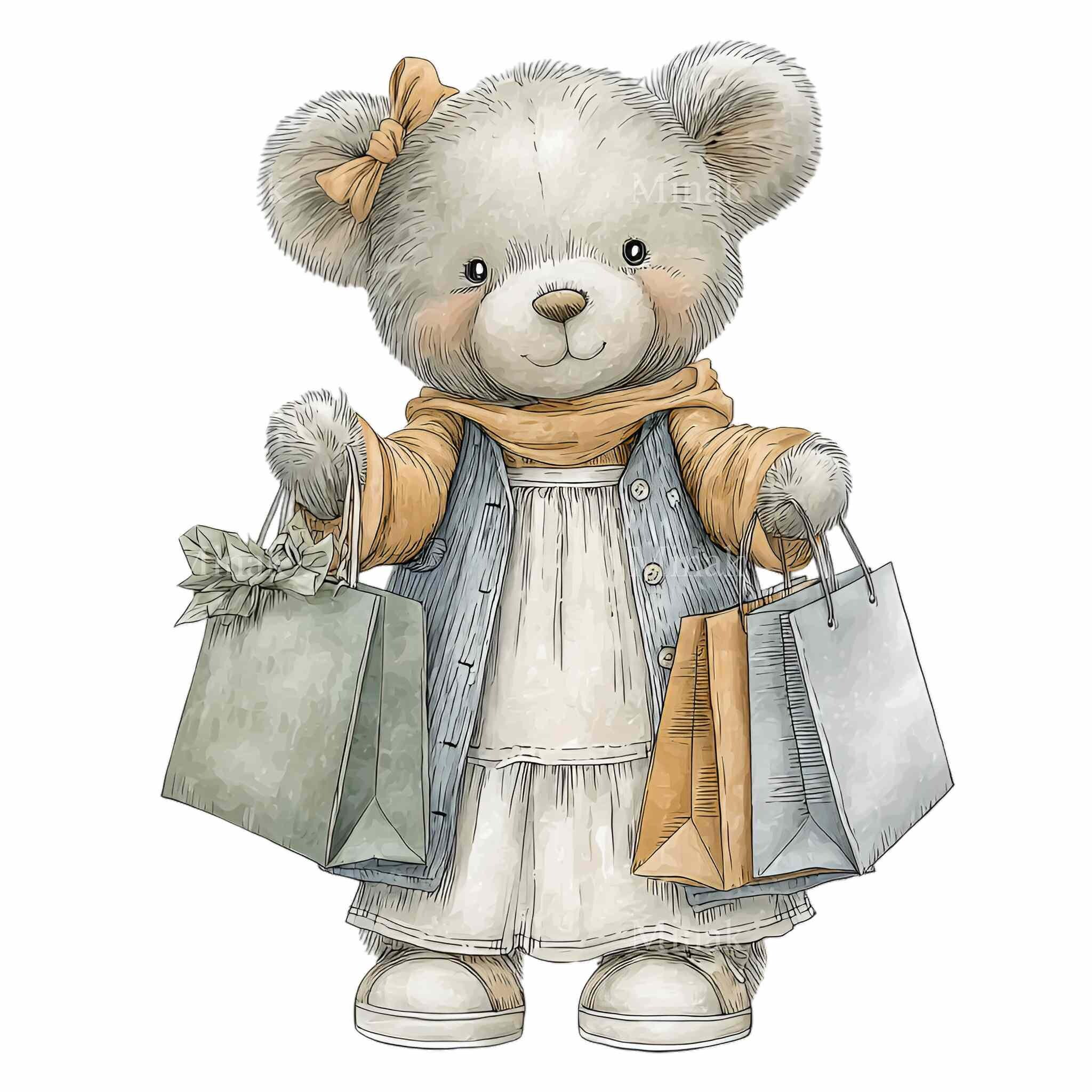 16 PNG Shopping Bear Clipart, Boutique Fashion Illustration, Retail ...