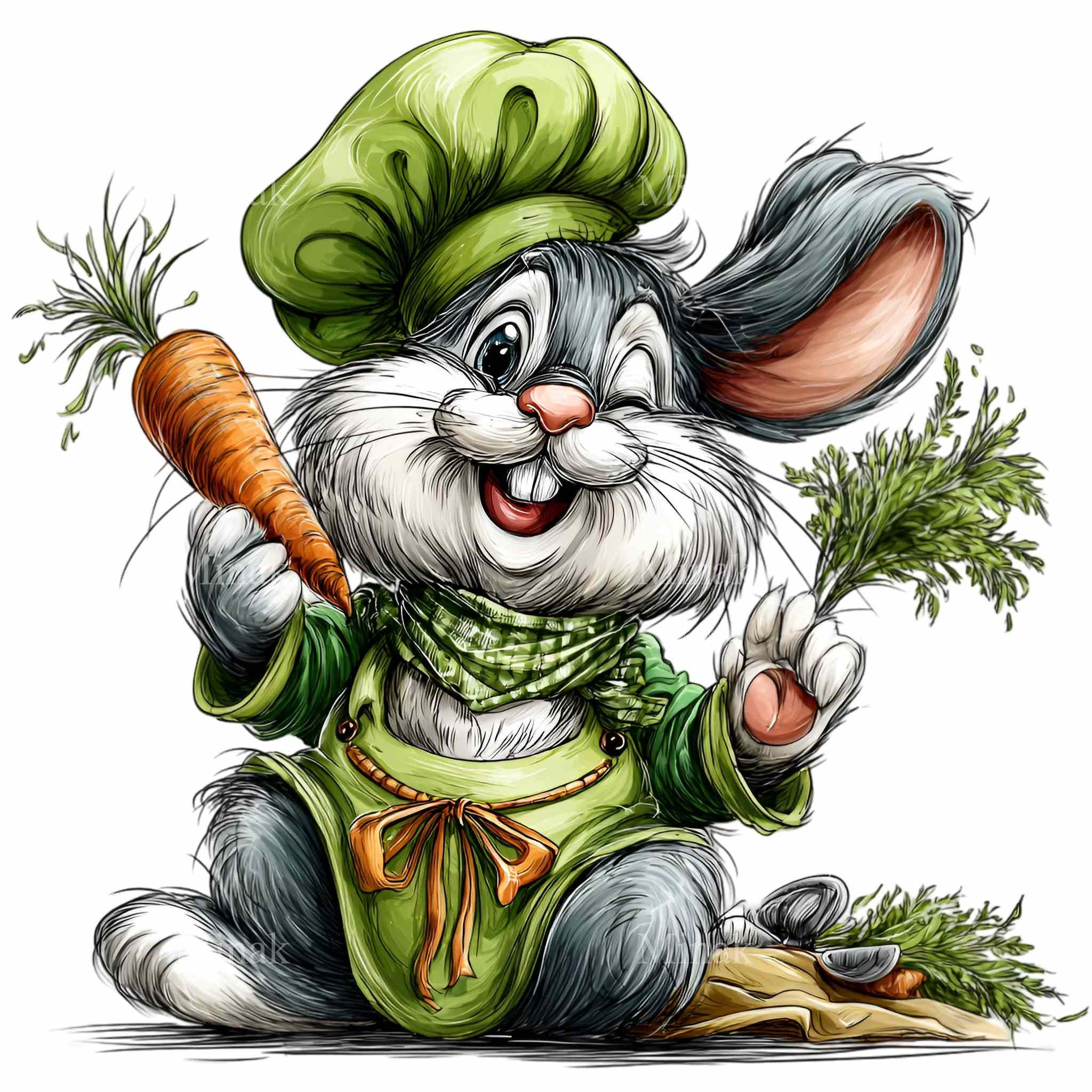 15 PNG Chef Bunny Clipart, Rabbit Baker Sublimation, Carrot Garden ...