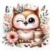Coffee Owl Clip Art, Baby Bird Give a Wink, 15 PNG Girl Glasses ...