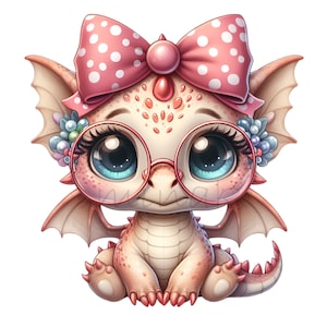 Drache Clip Art, 10 PNG lustiges Mädchen Clipart, Polka Dots Bogen, lustige Oma Mutter Tageskarte machen, Sublimationsgeschenk druckbar, Wandkunst