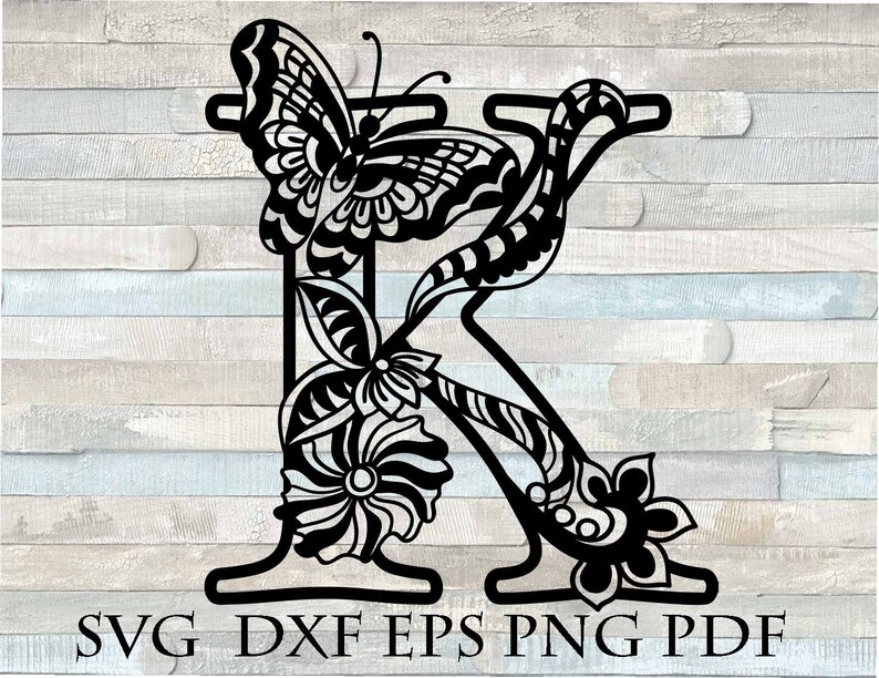 Download Craft Supplies Tools K Monogram Letter Mandala Floral Butterfly Svg Kits How To