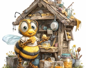 18 PNG Honey Bee PNG Clipart, Bakery Shack Beekeeper Sublimation