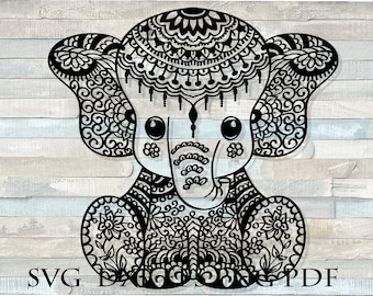 Elephant mandala svg