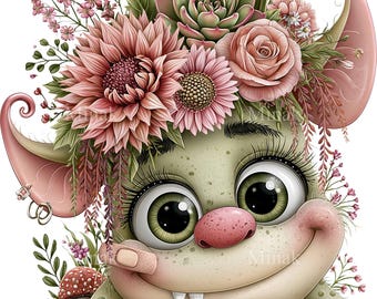 12 PNG Blommor Monster Trädgård Varelse Blomma Clipart