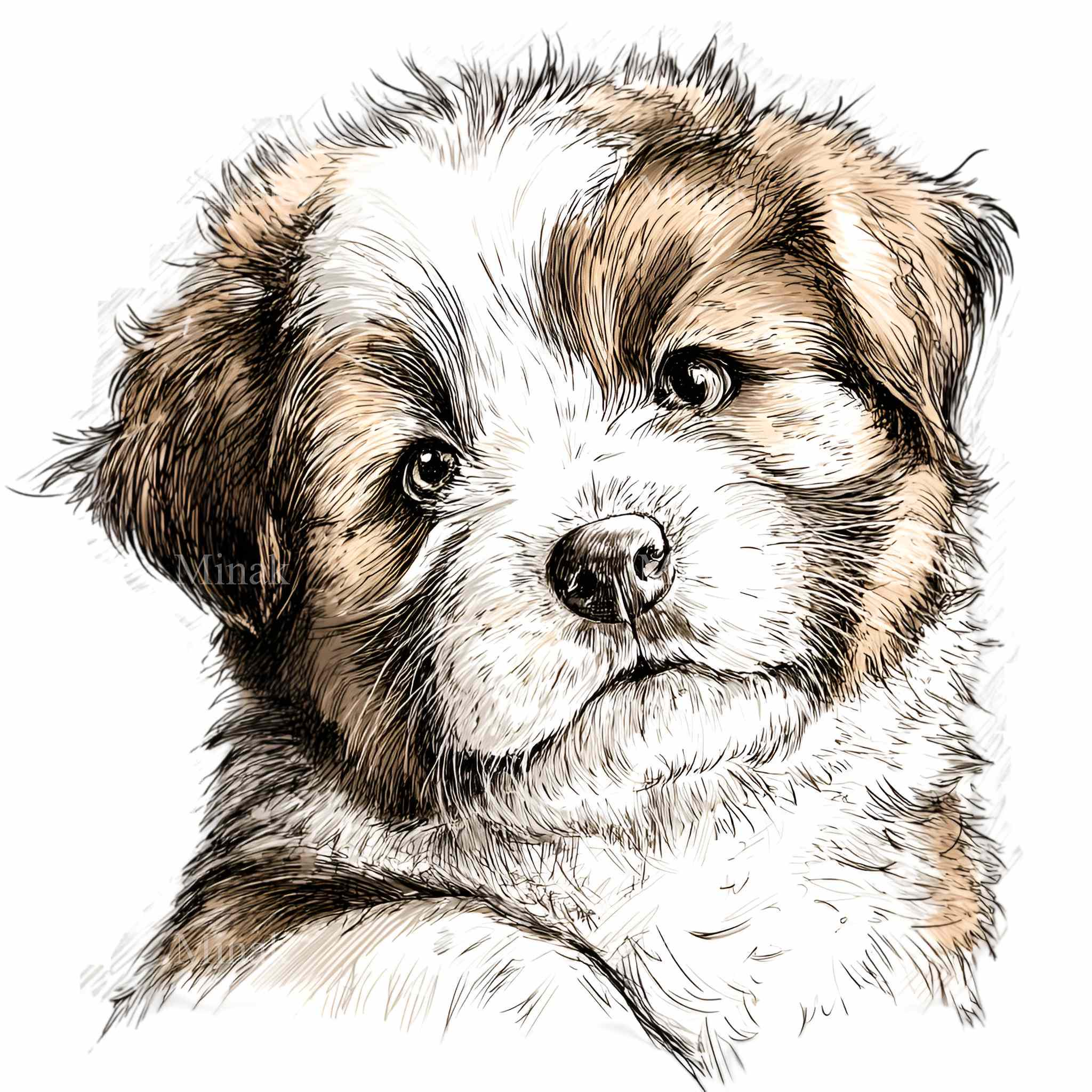 15 PNG Fluffy Puppy Clipart, Doodle Dog Maltipoo Portrait - Etsy