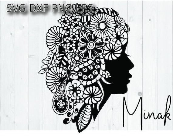 Download Mandala Girl Svg Cricut Svg Flower Hair Svg Woman Mandala Etsy