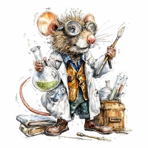 16 PNG Science Mouse Clipart – Cute Scientist Animal PNG – Laboratory ...