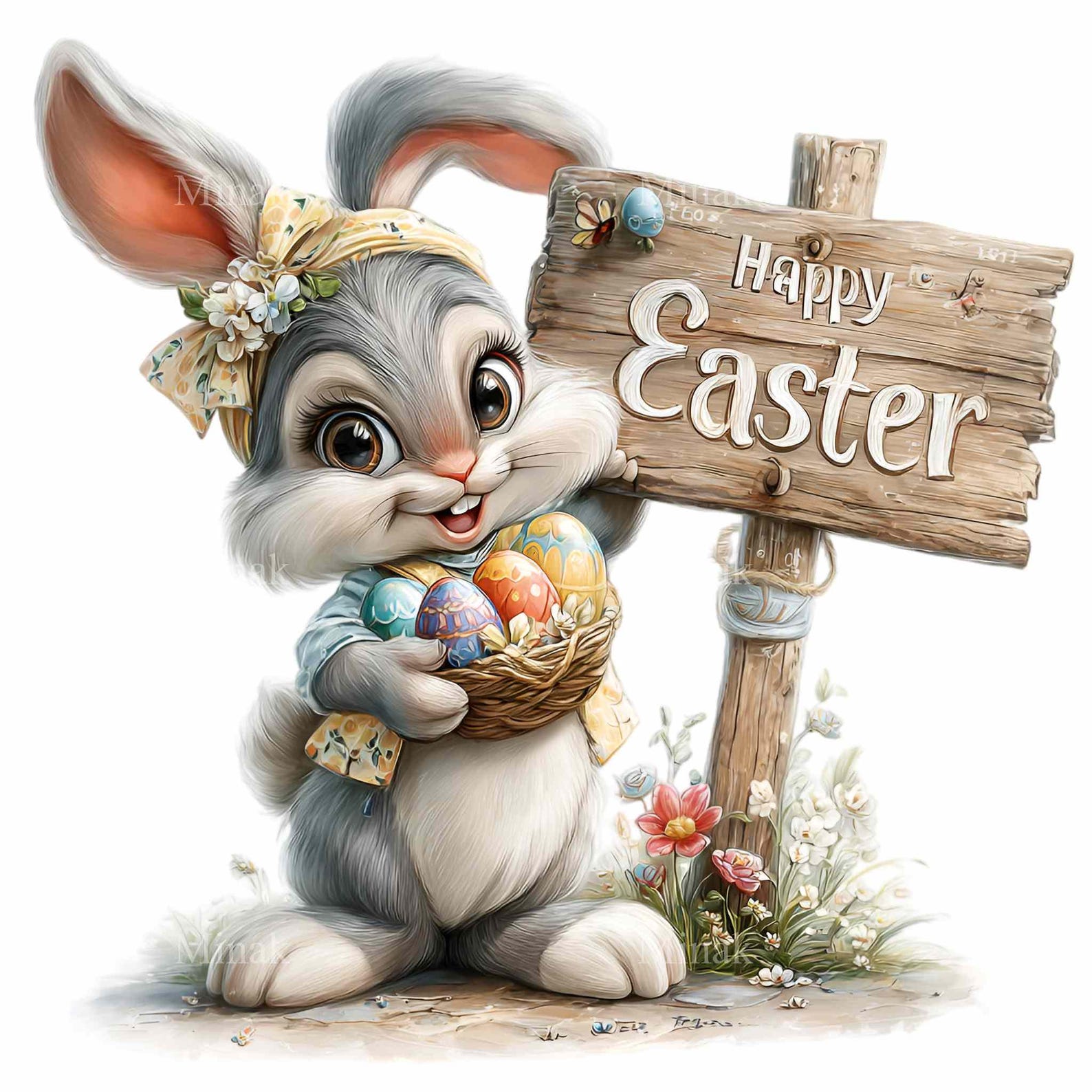 16 PNG Easter Rabbit Clipart, Happy Holiday Bunny Illustration, Spring ...