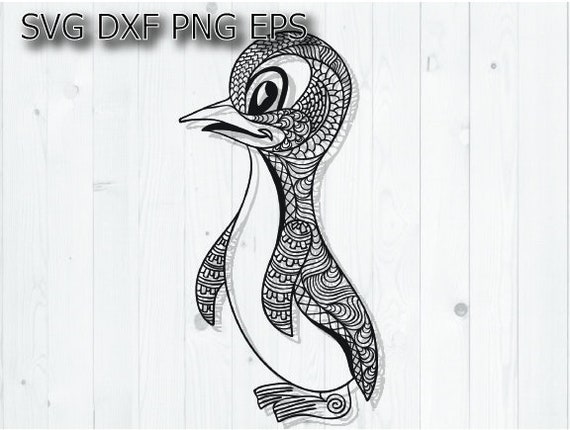 Download Penguin Mandala Svg Baby Penguin Line Art Zentangle Lover Etsy
