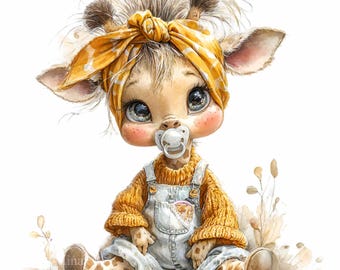 20 PNG Baby Giraffe Clipart, Headband Safari Nursery Pacifier