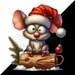 Christmas Mouse Clipart PNG, 15 Cute Mouse With Santa Hat and Scarf ...