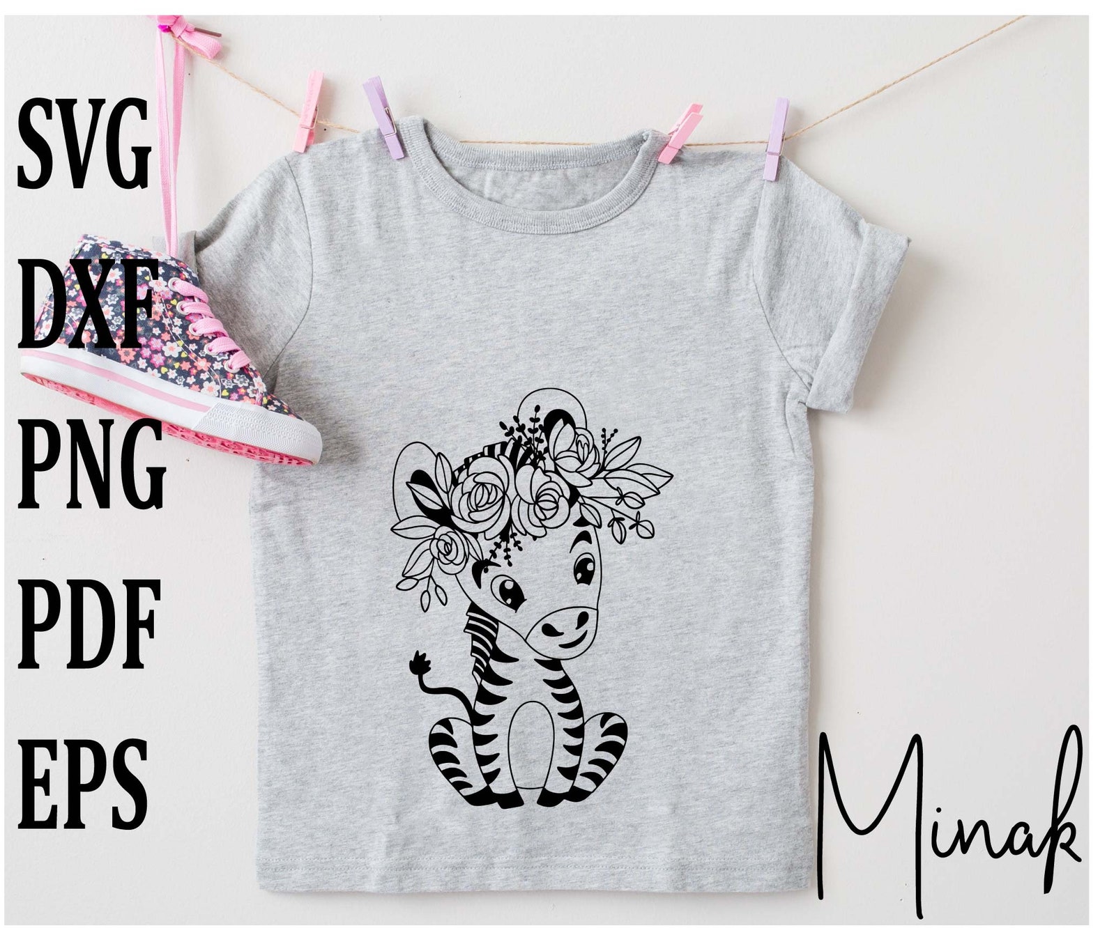 Baby zebra svg floral face girl shirt birthday mom flower Etsy