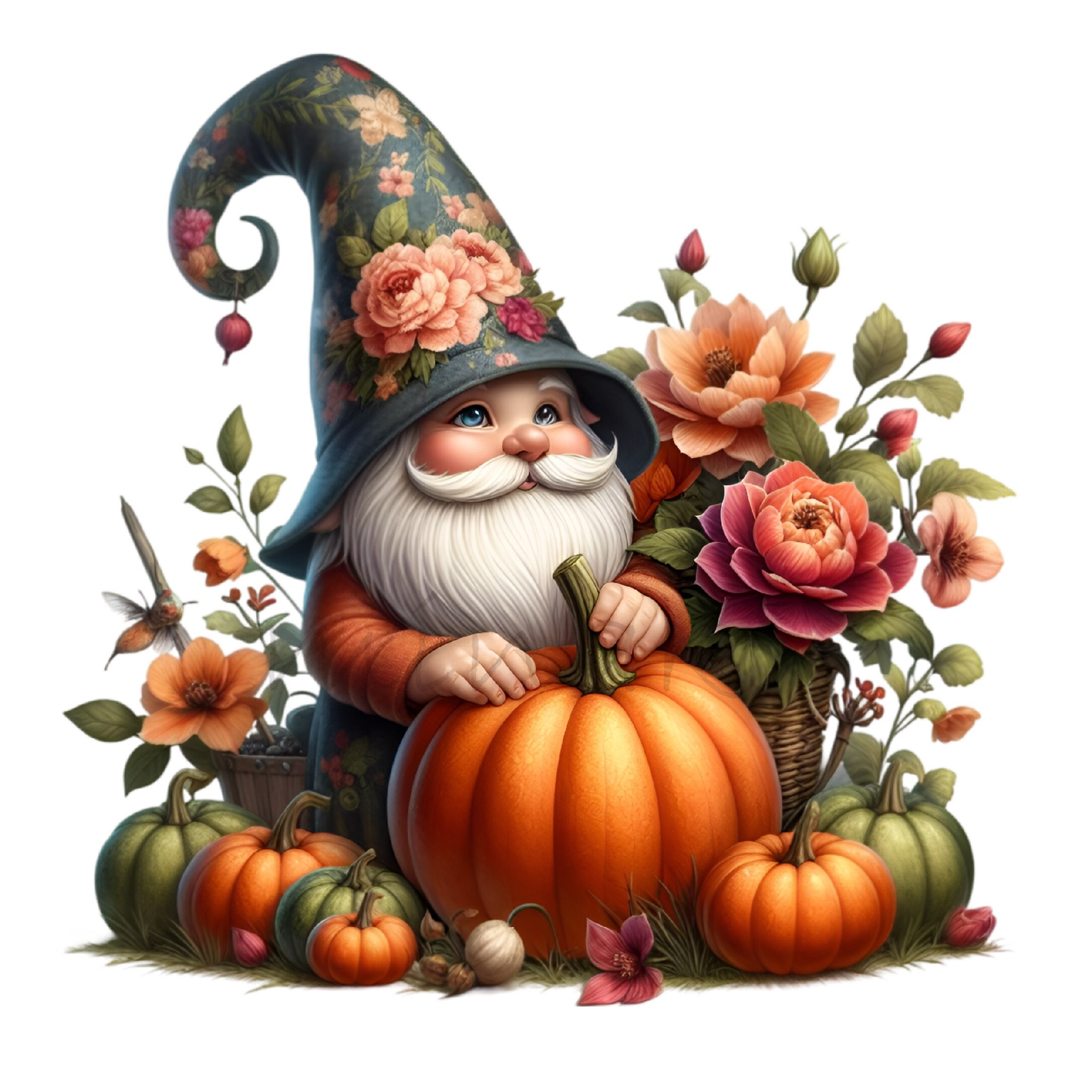 14 PNG Autumn Gnome Clipart, Fall Pumpkin Harvest, Garden Floral - Etsy