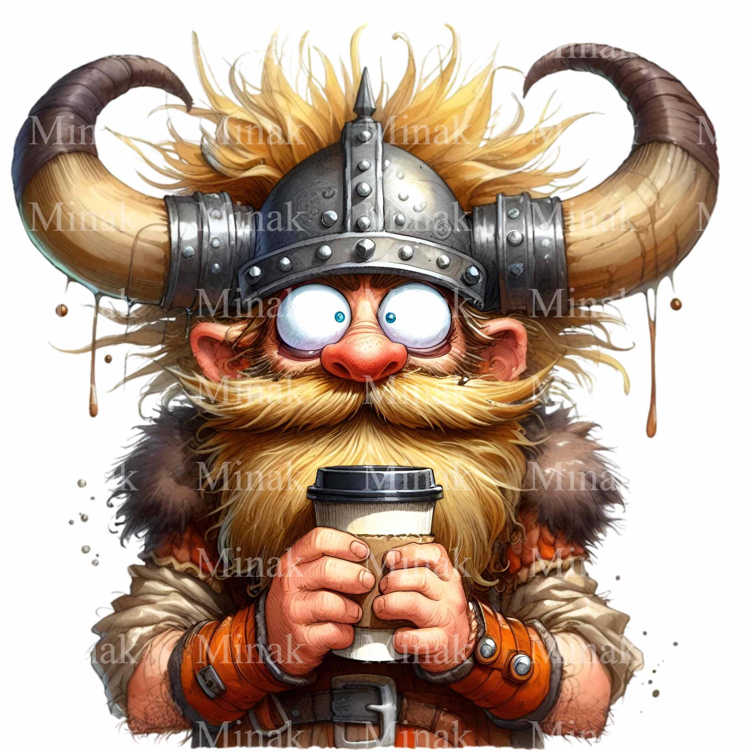 10 PNG Viking Coffee Gnome, Warrior Horned Helmet Clipart - Etsy