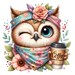 Coffee Owl Clip Art, Baby Bird Give a Wink, 15 PNG Girl Glasses ...