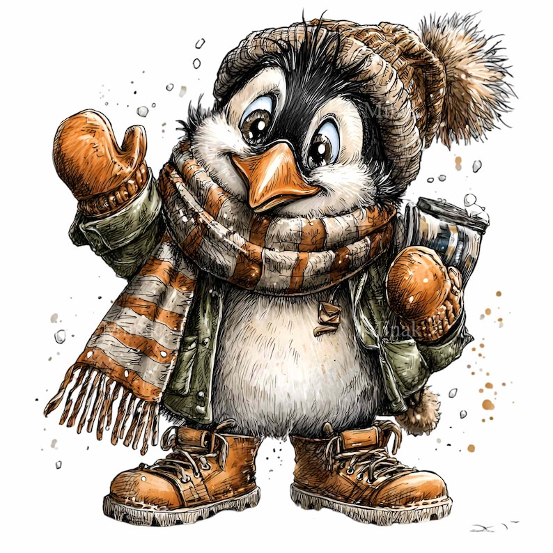 15 PNG Penguin Winter PNG – Cute Penguin Clipart With Scarf and Boots ...