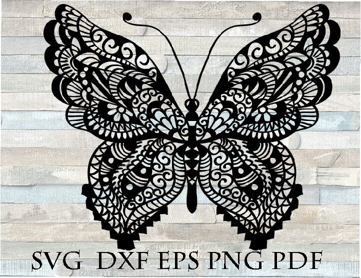 Download Butterfly svg mandala svg zentangle svg intricate svg | Etsy