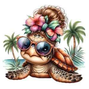 Meeresschildkröte Clipart, Meeresschildkröte png, 15 Messy Bun Clipart, Strand Clipart, Meerestiere, Meerestiere, Schildkröte png