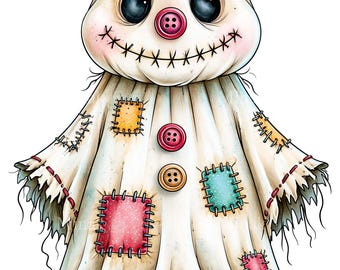 16 PNG かかし 幽霊 ステッチ入り袋 ハロウィン クリップアート