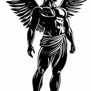 6 SVG de guerrero espartano alado, archivo de corte de luchador griego mítico, clipart de héroe de fantasía para Cricut, Silhouette y corte láser