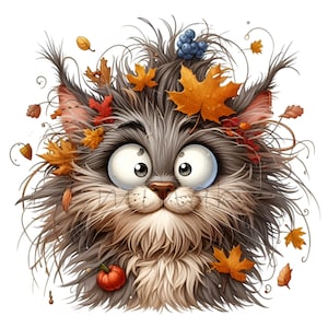 14 png herfstkat clipart – herfstbladeren png voor scrapbooking, Thanksgiving Crafts, stickers en seizoensdecoraties