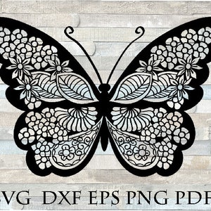 Zentangle Butterfly Svg File for Cricut | Etsy