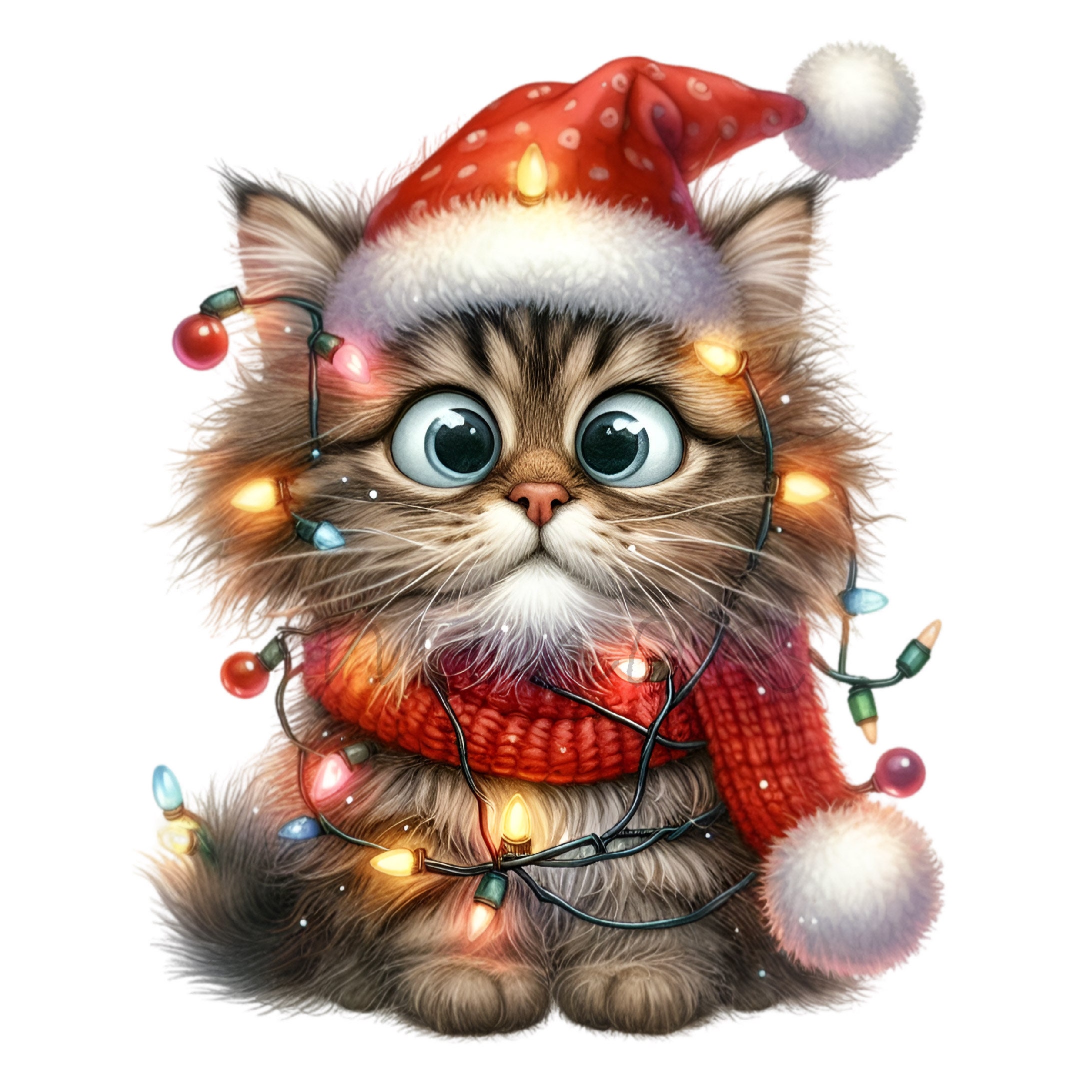 Feliz Tarjeta De Navidad Con Un Lindo Gato | Vector Gratis