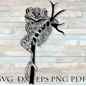 Rana mandala svg, intricato svg, rana carina clipart