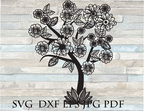 Download Tree Branch Svg Floral Zentangle Svg Png Cut File Vector Etsy