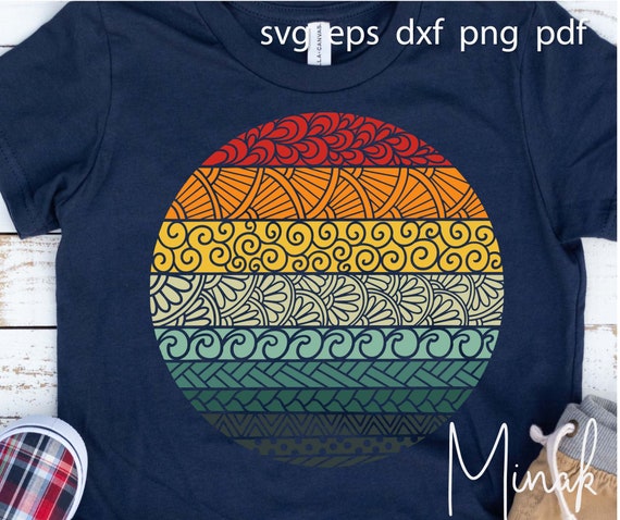 Download Retro Sunset Svg Mandala Svg Zentangle Svg Etsy