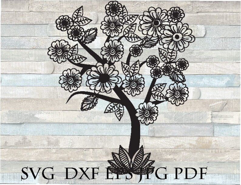 Download Tree branch svg floral zentangle svg png cut file vector | Etsy