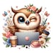 Coffee Owl Clip Art, Baby Bird Give a Wink, 15 PNG Girl Glasses ...