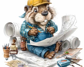 16 Constructor Marmota Png, Arquitecto Borrador Plano Castor Sublimación