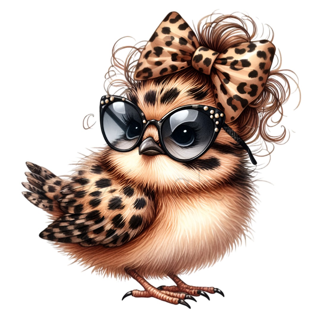 12 PNG Glam Chick Clipart – Cute Bird PNG With Leopard Print Bow and  Sunglasses – Funny Fashion Animal Art for Shirts, Stickers, Sublimation -  Etsy, image size:1080x1080