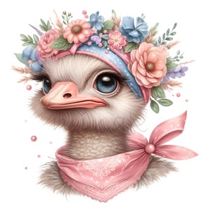 12 PNG Blumen Strauß Clipart - Niedlicher Strauß mit Blumen PNG - Landvogel Sublimation für Bauernhausdekor, Kinderhandwerk, Frühlingskunst