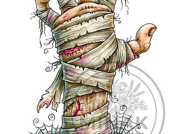 15 Mummy Hand PNG Halloween Spooky Clipart Digital Download