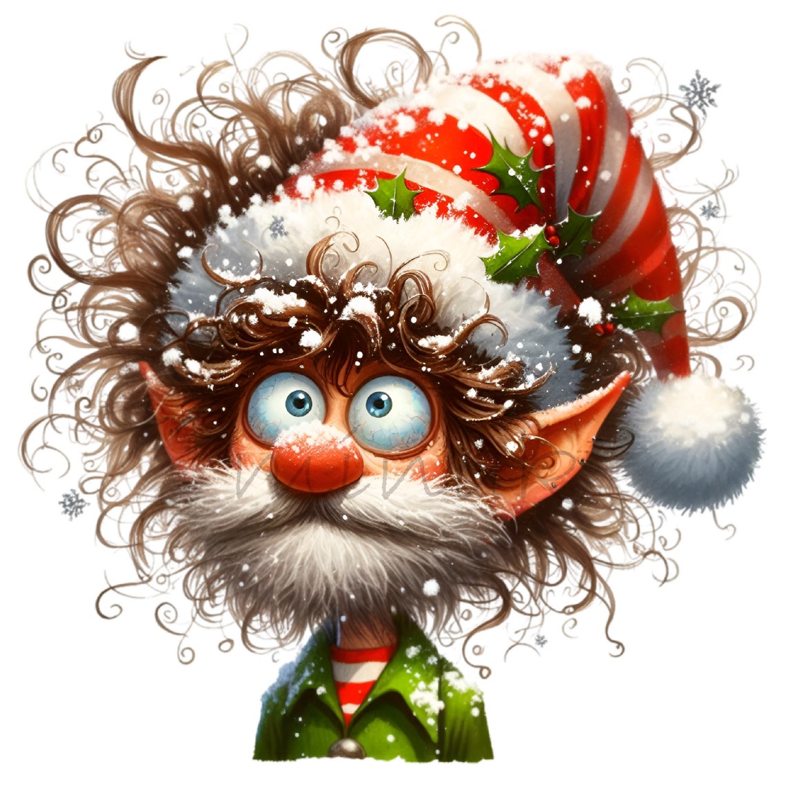 12 PNG Funny Elf Clipart – Christmas Elf PNG With Crazy Hair and Funny ...