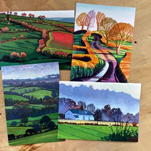 Felder und Hecken Grußkarten-Set. 4 Grußkarten für 10,00