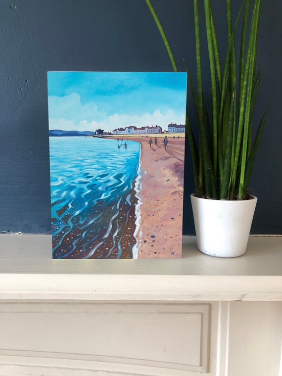 Grußkarte 'Toes in the water at Exmouth beach' Triptychon