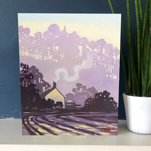 Biglietto di auguri. Nebbia mattutina a Budlake, Devon 18x13cm. Codice 4CARDS410 per richiedere l'offerta 4 per 10.00 al momento del checkout.